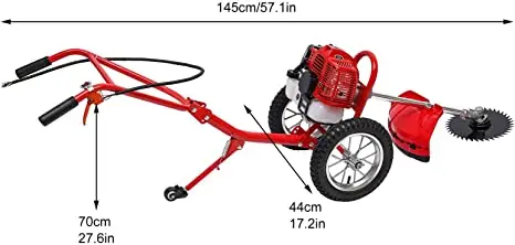 Hand Push Type Lawn Mower Trimmer 52cc Gasoline Brush Cutter 2 Stroke Petrol Lawn Mower Grass Cutter