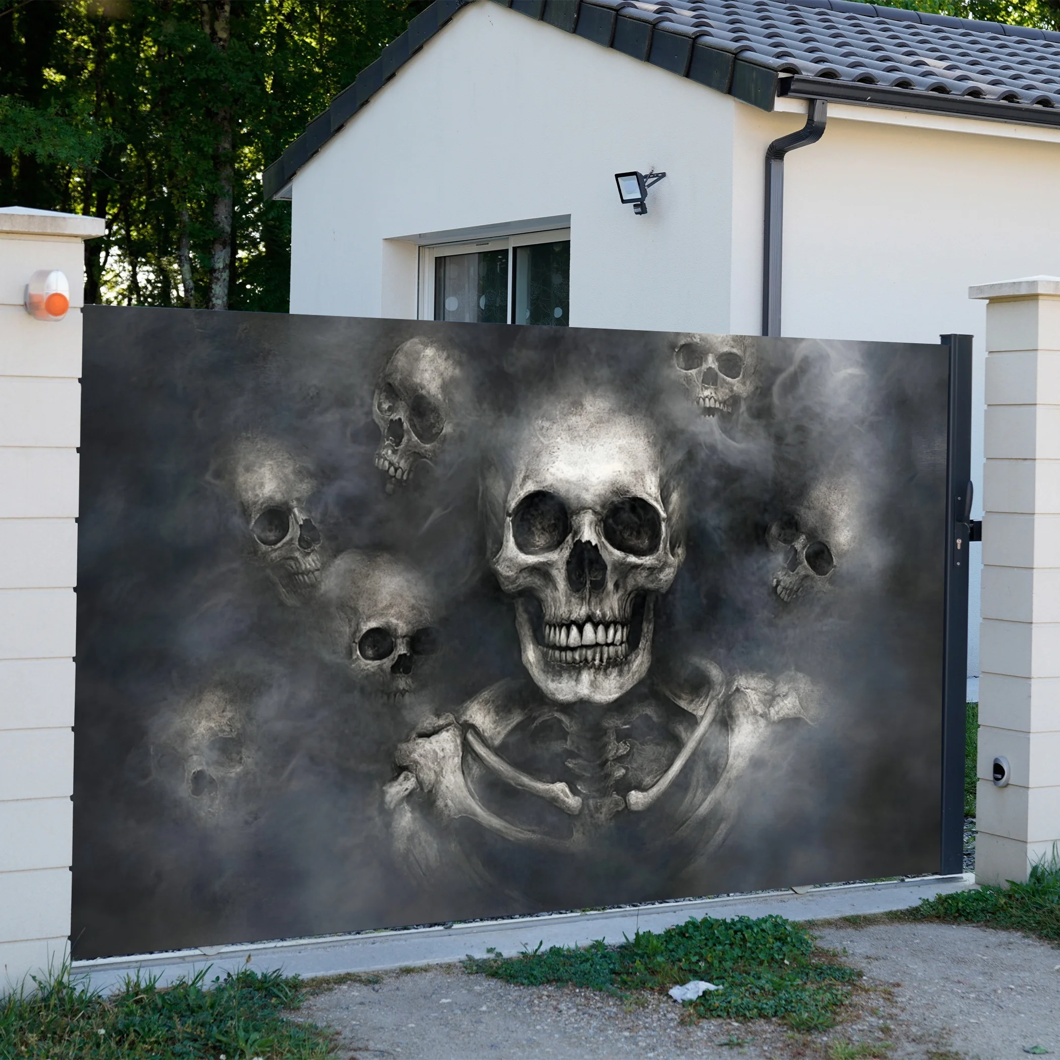 Large Gothic Skull Tapestry Wall Hanging Art Dark Spooky Halloween Decor Grunge Aesthetic Home Decoration Room Decor