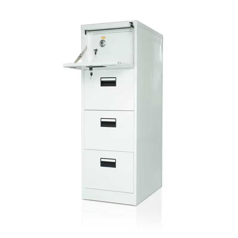 Fireproof File Cabinet 4 Drawer Steel Lockable Storage Safe Box Office Document Record Organizer