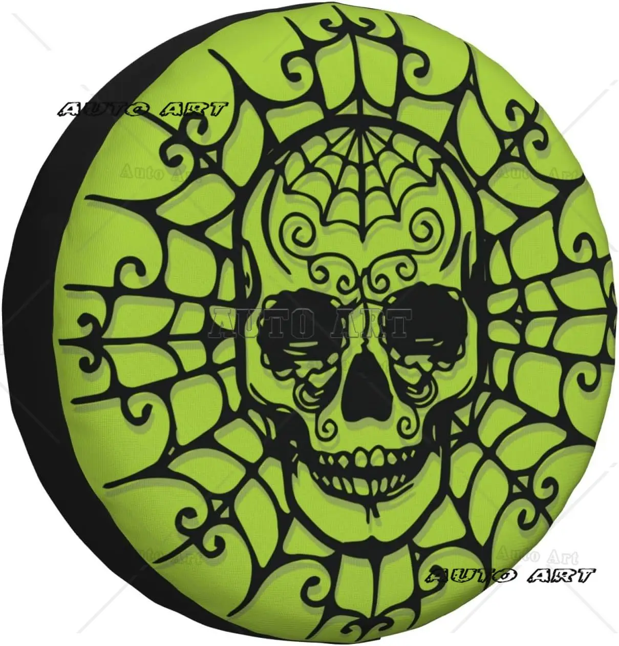 

Spare Tire Cover Halloween Skull in Web Tire Cover Halloween Decoration Weatherproof Wheel Protectors Universal