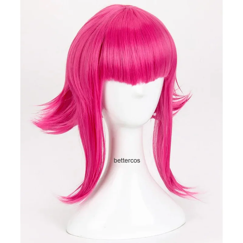 LOL Annie Hastur Cosplay Wigs 45cm Rose Red Heat Resistant Synthetic Hair Wig   Wig Cap