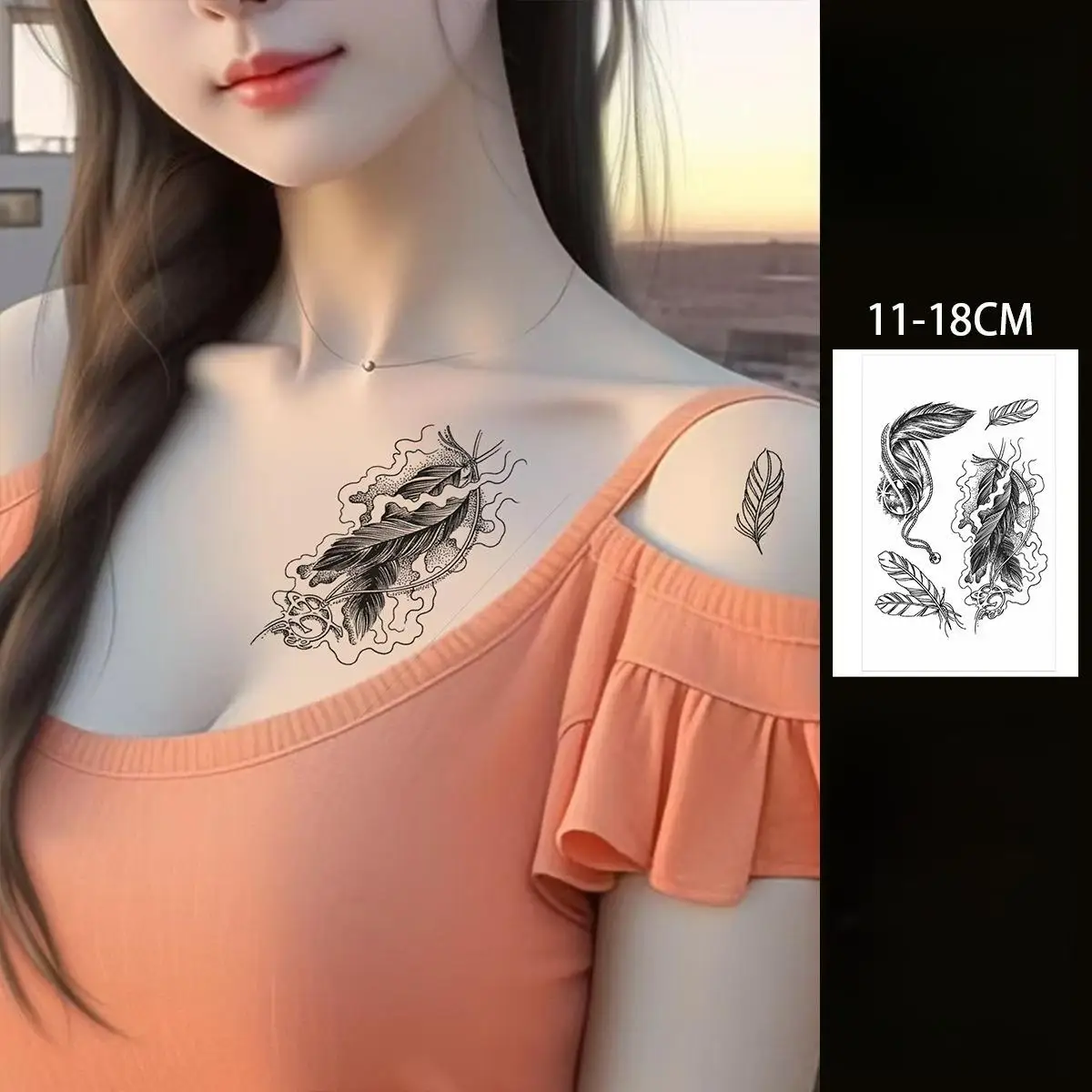 

Dreamy Wings Temporary Tattoos,Tattoo Stickers,Waterproof Long-Lasting 15 Days,Semi-Permanent Fake Tattoo,body art for Men Women