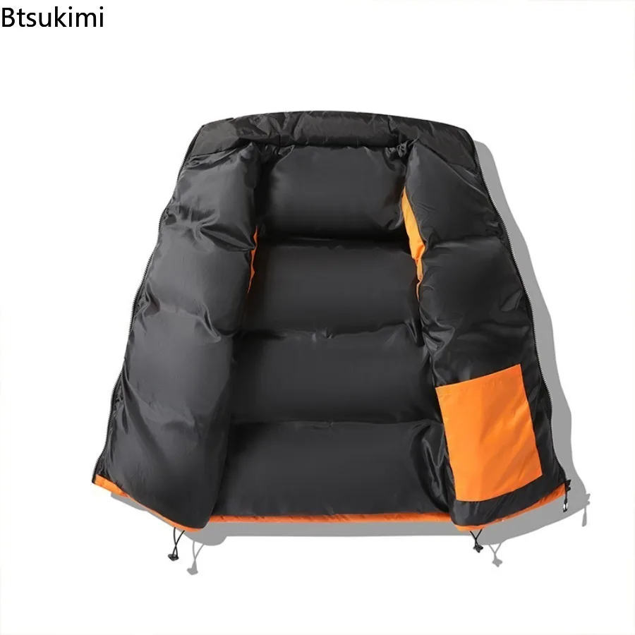 Men's Down Cotton Vest Winter Casual Patchwork Zipper Tank Top Men Outdoor Sleeveless Jacket Thick Warm Outerwear Vest M-8XL