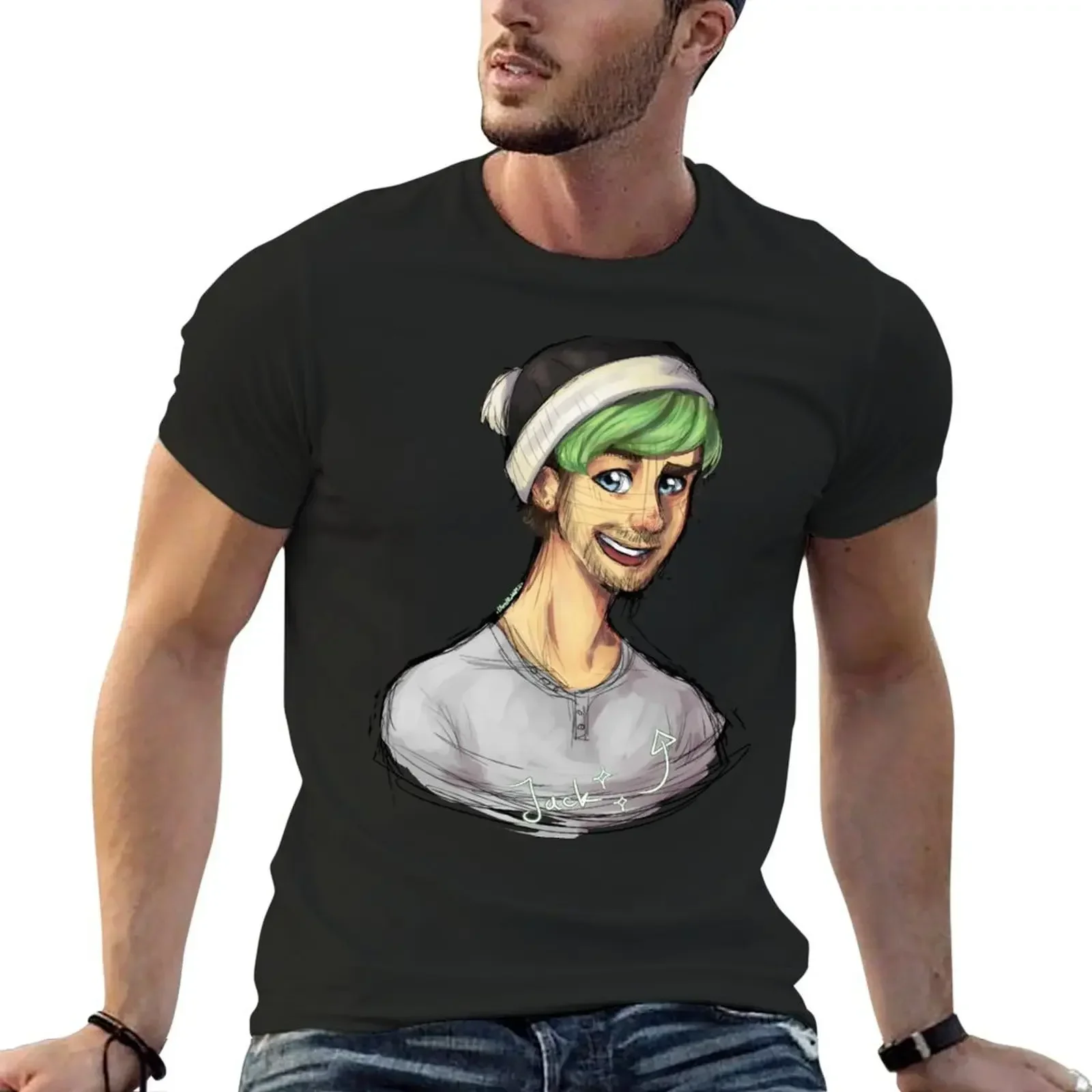 

Jacksepticeye T-Shirt blue lock cheap stuff T-shirts for men cotton