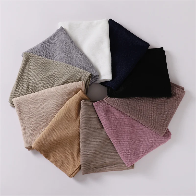 Women Big Size Plain Solid Cotton Rayon Hijab Scarf Lady High Quality Wraps and Shawls Musulman Headband Islamic Turban 70*170Cm