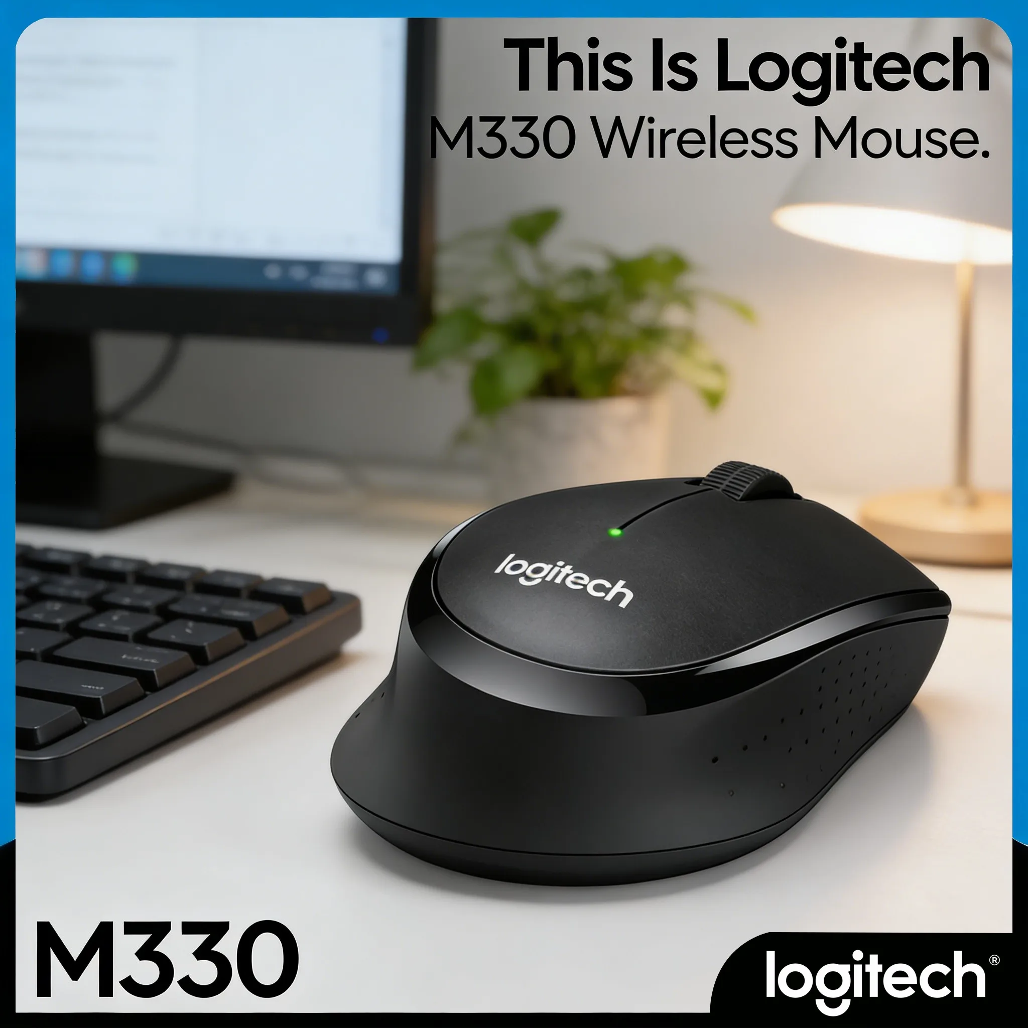 

Беспроводная мышь Logitech M330 с матовой поверхностью, противоскользящей текстурой и портативным дизайном