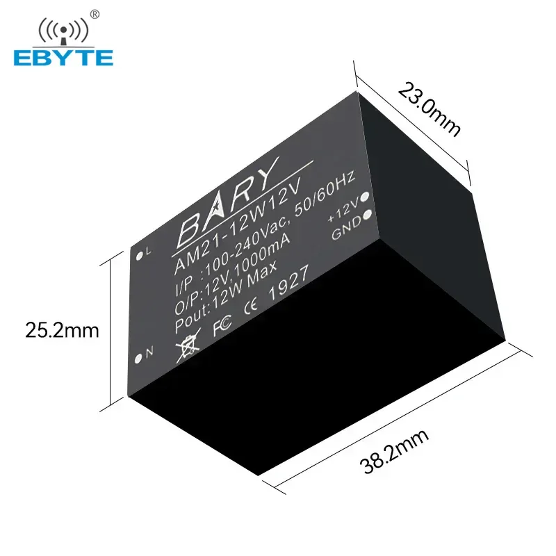 12W AC-DC Buck Switching Power Supply Module 100-240V To 12V 12W 1A DIP For LED Lamp Security Alarm MCU EBYTE AM21-12W12V