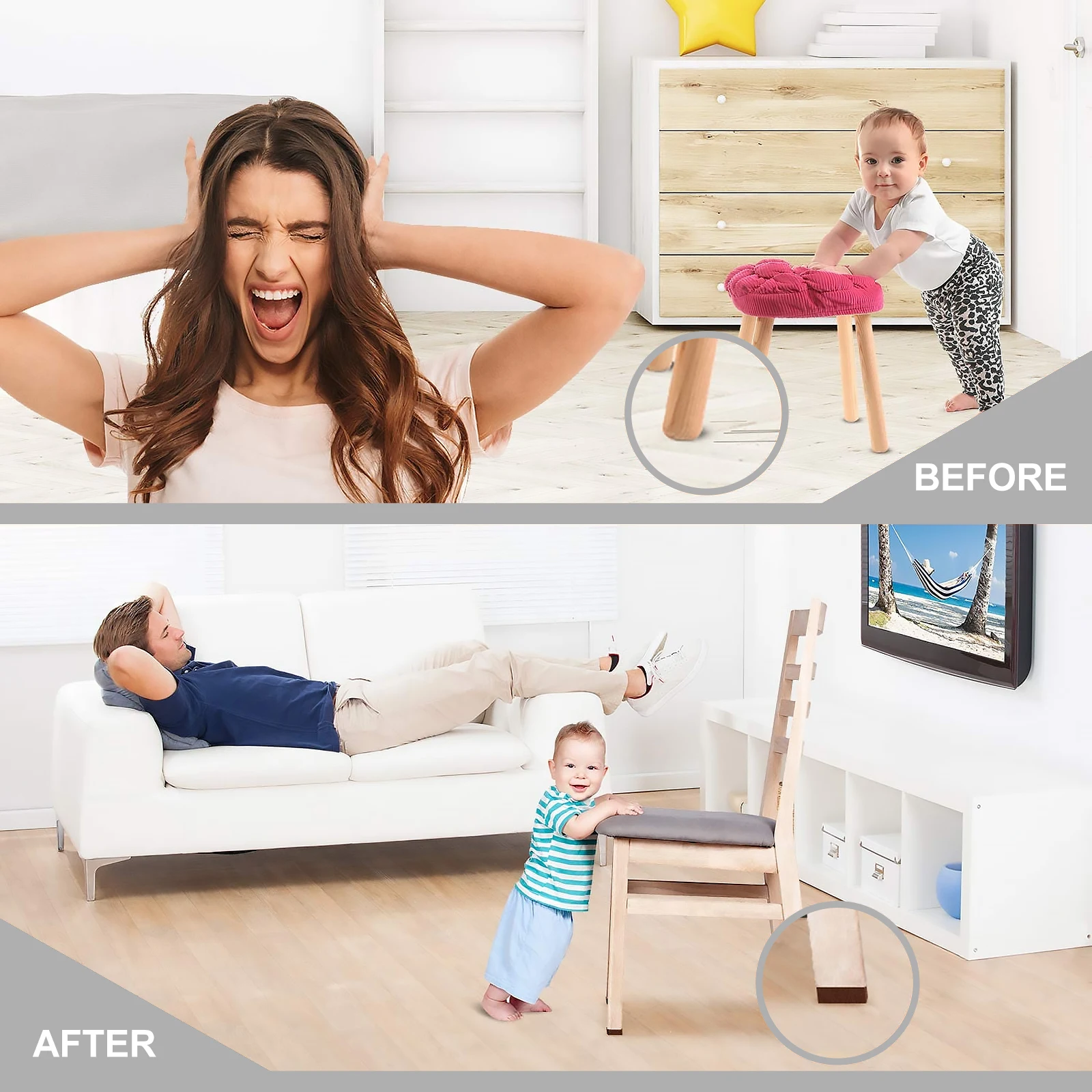 

Self-adhesive Felt Strips Floor Protector Chair Sticker Pads Anti-Slip Stickers for Hardwood Linoleum Ceramic Laminate