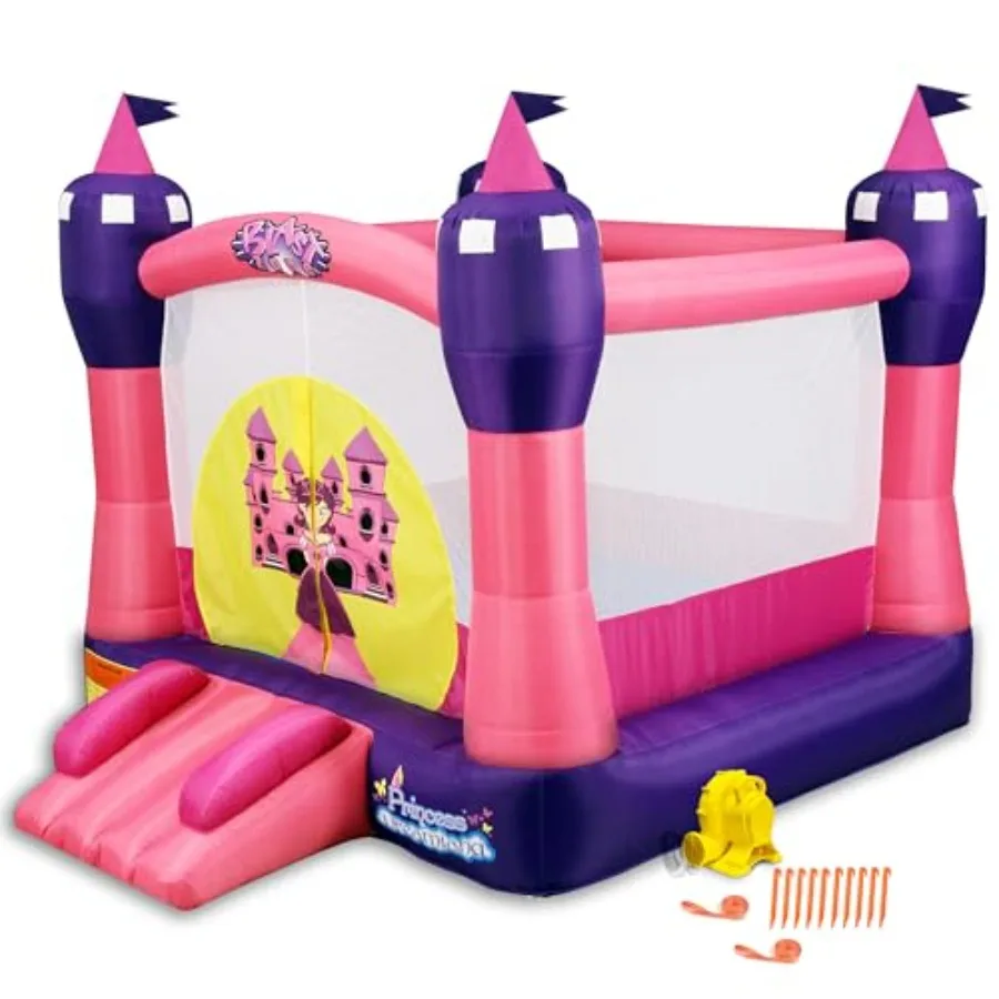 Princess Dreamland opblaasbaar springhuis met ventilator Premium kwaliteit binnen en buiten draagbaar in seconden opslaan
