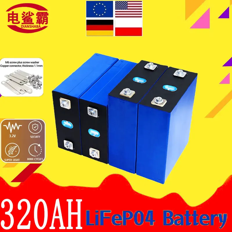 

Совершенно новый 8000 + велосипед 320 Ач LiFePO4 аккумулятор 3,2 В литий-железо-фосфатный аккумулятор DIY 12 В 24 В 48 В электромобиль на колесах
