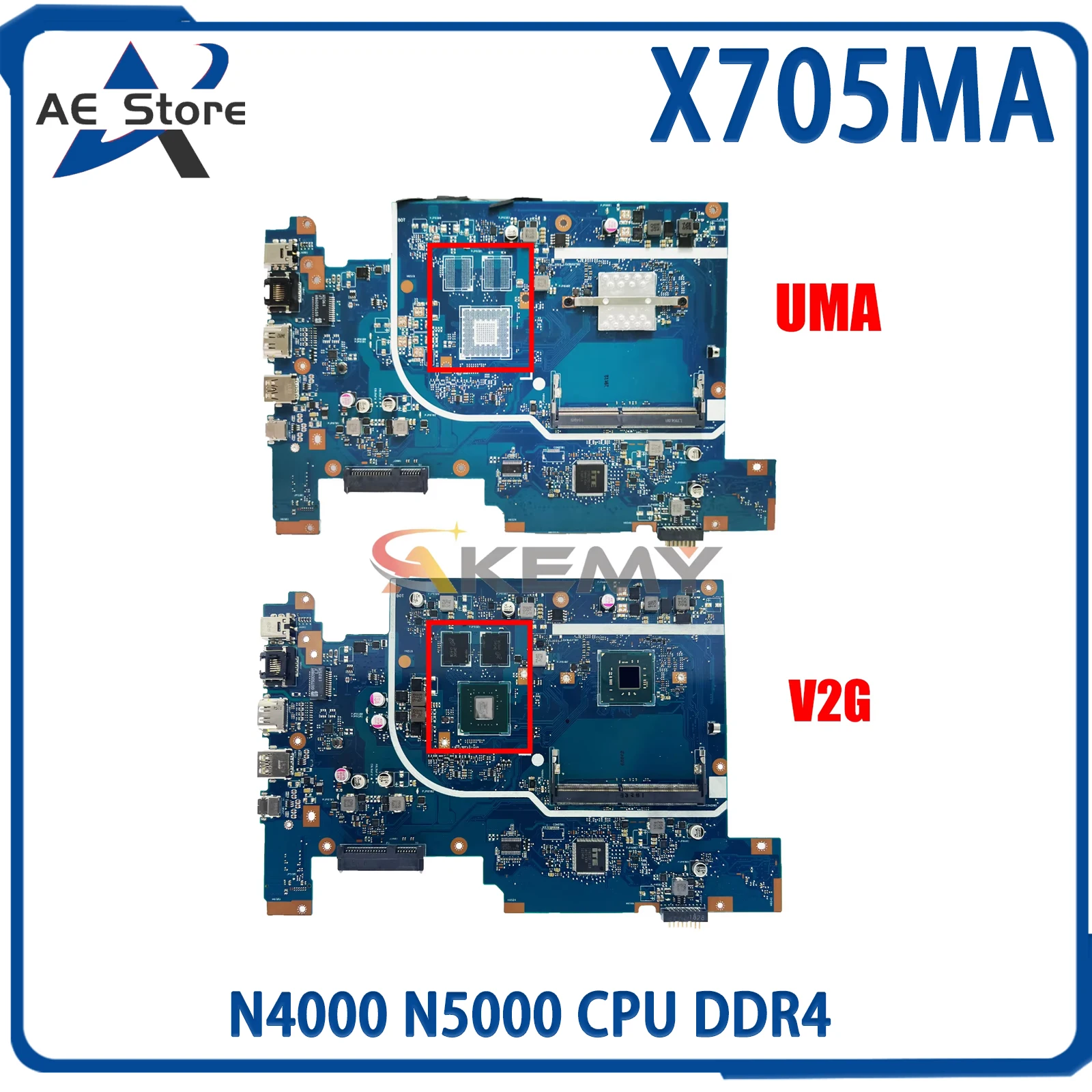 

AE X705MB X705MA Mainboard For ASUS F705MA F705MB A705MB A705MA X705M Laptop Motherboard N4000 N5000 CPU DDR4