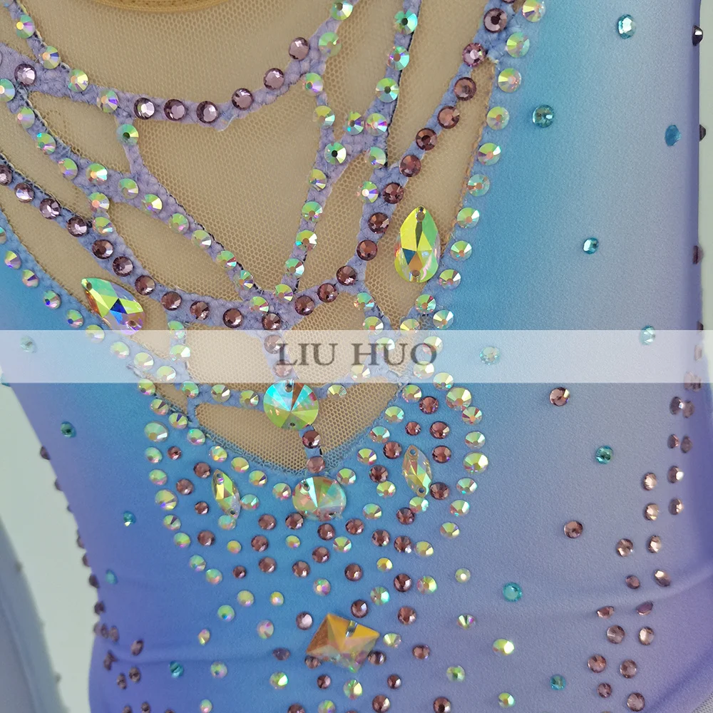LIUHUO Damen Mädchen Performance Erwachsene Gymnastik Wettbewerb Trikot Eiskunstlauf Kleid Tanzkostüm Teen Mehrfarbig