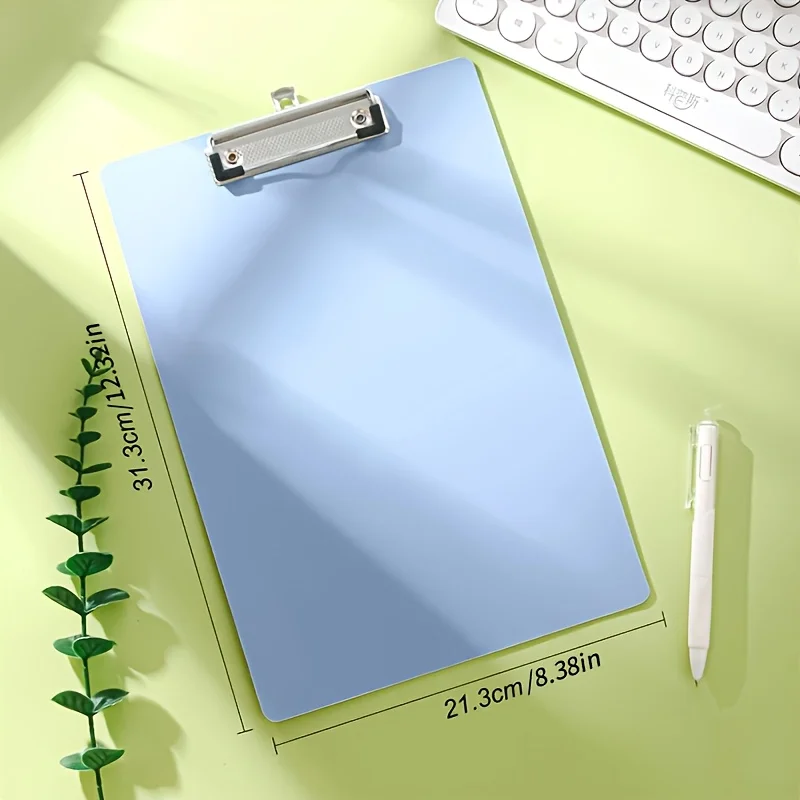 4 durable PP A4 copy boards - multi-color, thick files and folders with metal clips, suitable for offices, meetings, and writing