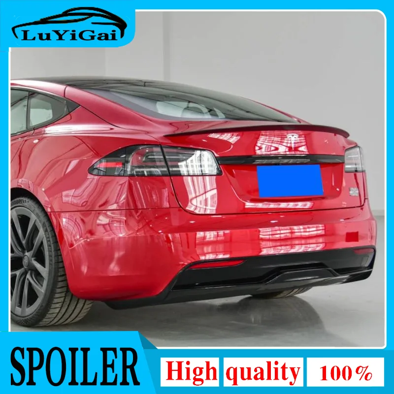 Для Tesla Model S 2012-2023 высококачественный материал ABS, задняя дверь автомобиля, базовый цвет, задний спойлер, модель s, спойлер багажника автомобиля, сплиттер