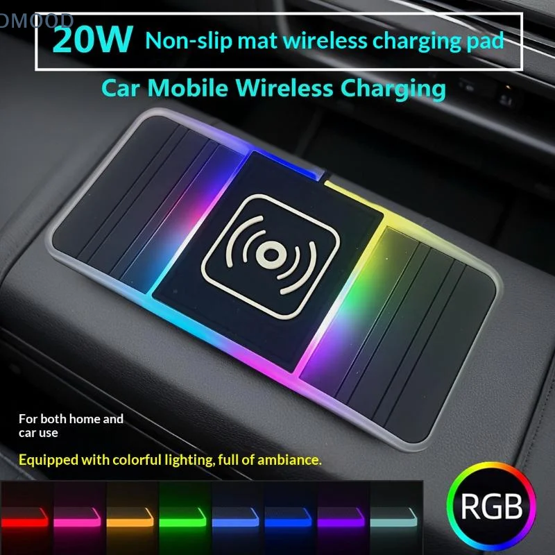 [CR]20W Car Wireless Charger Car Charging Pad Anti-slip Mat Modification Accessories Fast Charging Dual Slot Design