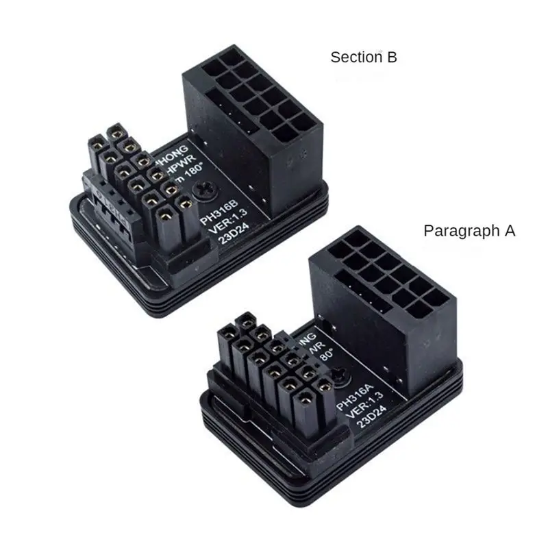 ABJF-Pcie5.0 Graphics Card ATX3.0 Adapter PSU 12VHPWR Adapter GPU Steering Connector 16Pin 600W Wiring Artifact