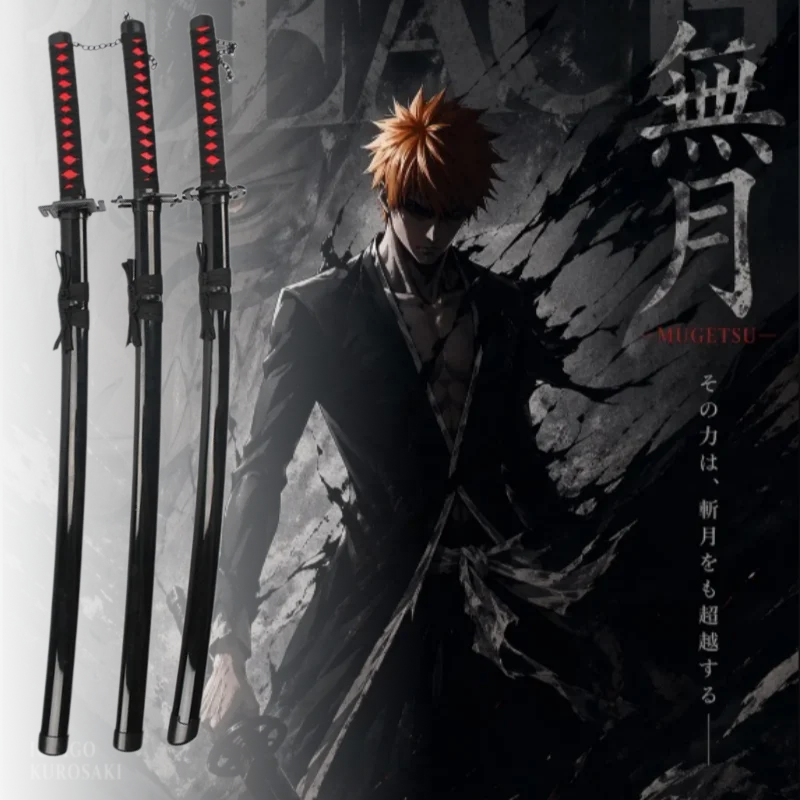 

41inch/104cm Bleach Katana Real Size Japanese Katana Sabre Kurosaki Ichigo Anime Sword Bleach Cosplay Prop Ninja Knife Toy Gift