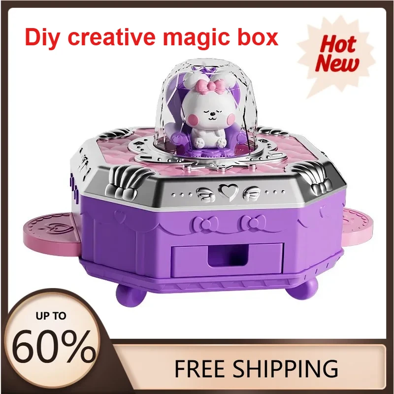 

Creative DIY Magic Box Jewelry Bracelet Keychain for Kids Supplies Bead Handmade Girl Keychain Pendant Toys Birthday Xmas Gift