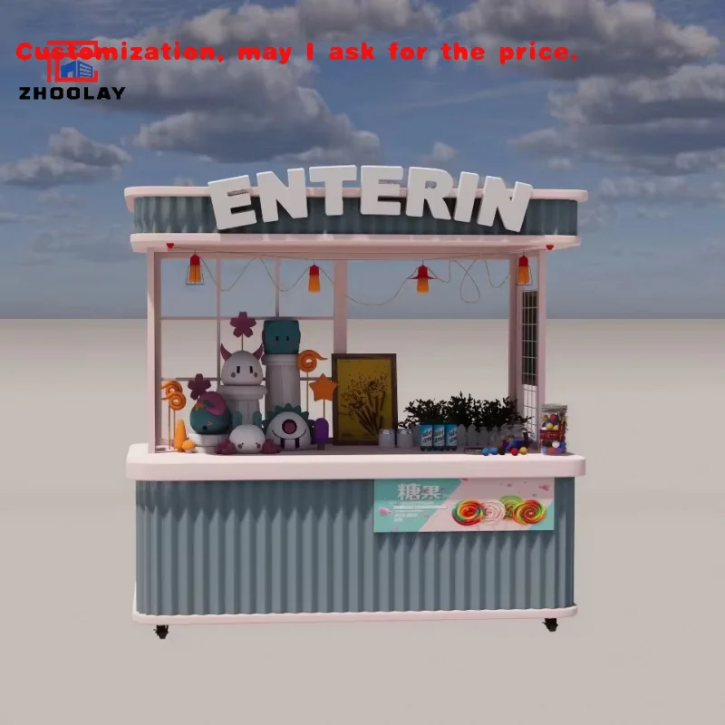 

custom.Metal Mobile Shop Multi-Purpose Commercial Event Trolley Candy Cart Children's Park Trolley