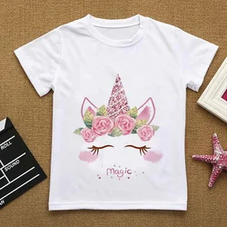 Kawaii Owl Cartoon Girl  Kids T-shirts Girls Summer Unicorn Clothes Baby T Shirts Children New Sleeve Clothing Graphic T-shirt