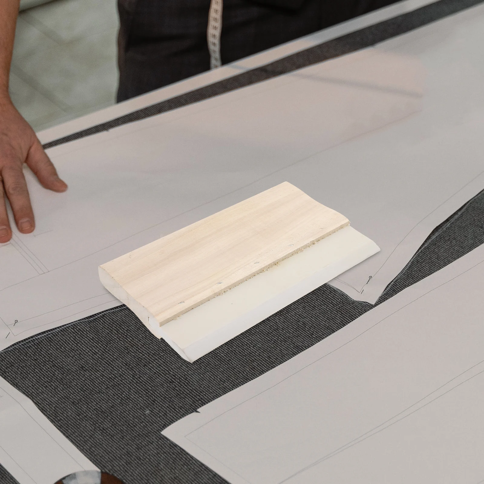

Squeegee For Screen Rubber Blade Wooden Handle Durable Ink Scraper Compact Design Textile Fabric Hand Printing Screen