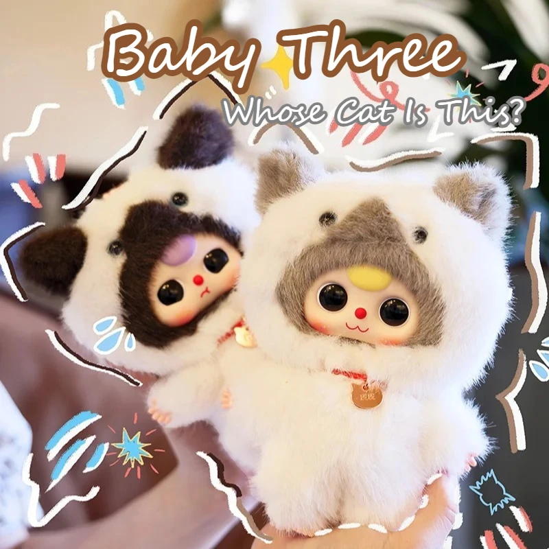 

Authentic Baby Three Whose Cat Is This Series Blind Box Bag Pendant Vinyl Face Cute Doll Is A Mystery Box Random Surprise Gift