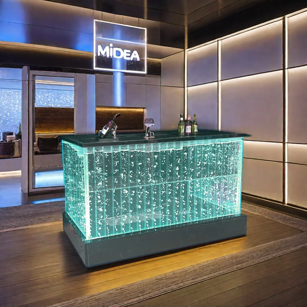 التخصيص. طاولة القهوة الحديثة طاولة بار وطاولة القهوة المعدنية مع ضوء LED RGB