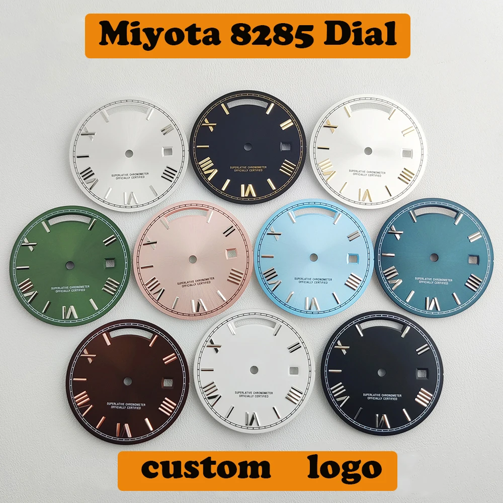 

New Miyota 8285 dial 31mm watch dial Roman dial Green luminous dial suitable for Miyota 8285 movement Watch accessories