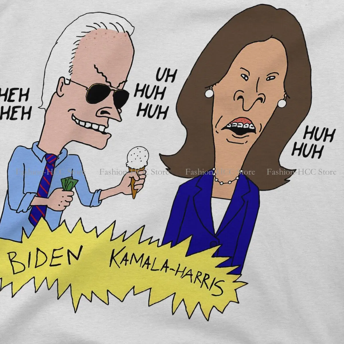 تي شيرت من البوليستر Beavis and Butthead ، تي شيرت بيدن وكامالا هاريس محاكاة ساخرة ، تي شيرت أوم مميز ، ملابس مضحكة #4