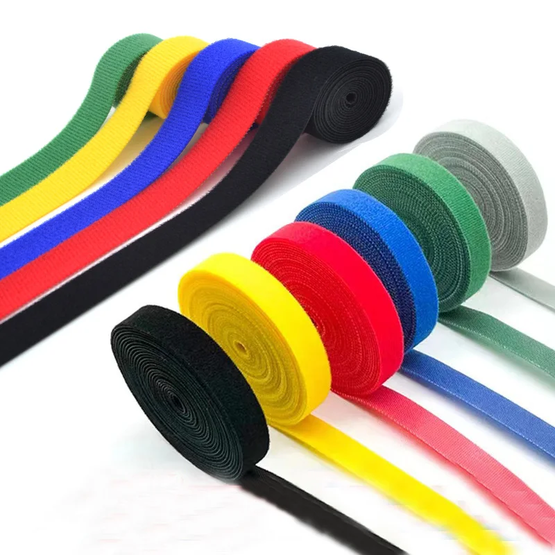 5Yards 10/15/20mm Reusable Self-Adhesive Hook Tape Nylon Belt Strap Stickers Ribbon Wire Strap Seals Office Desktop Management