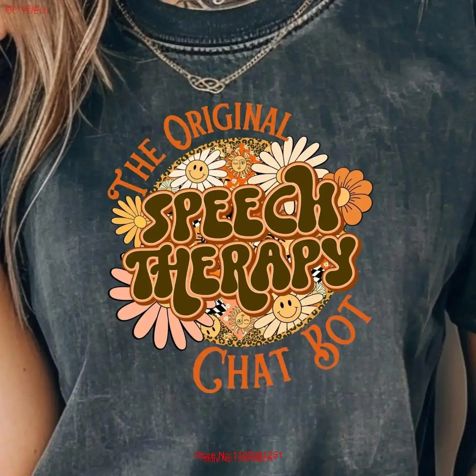 

Speech Therapy T shirt TherapisT SLP Let's ChaT for Her vintage Washed Versatile Soft Stylish Breathable graphic Casual Unisex