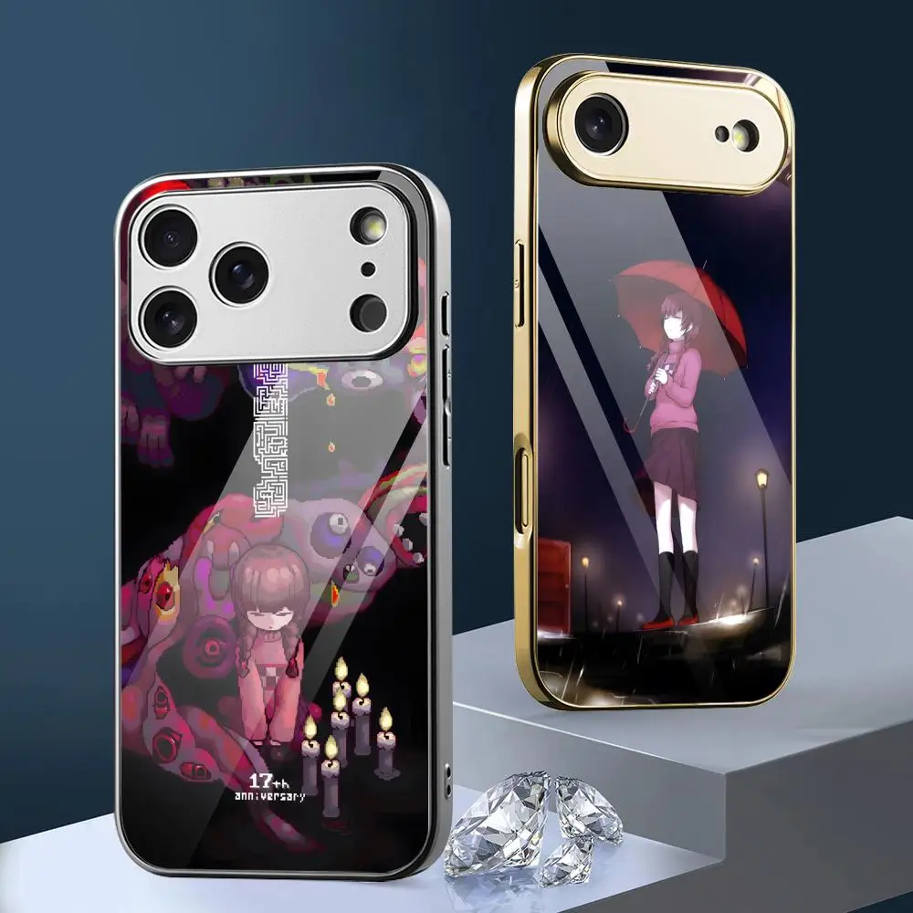 Video Game Y-Yume Nikki Phone Case For IPhone 17 16 15 14 13 12 Pro Max Plus Electroplated Metal Bumper Shockproof Case