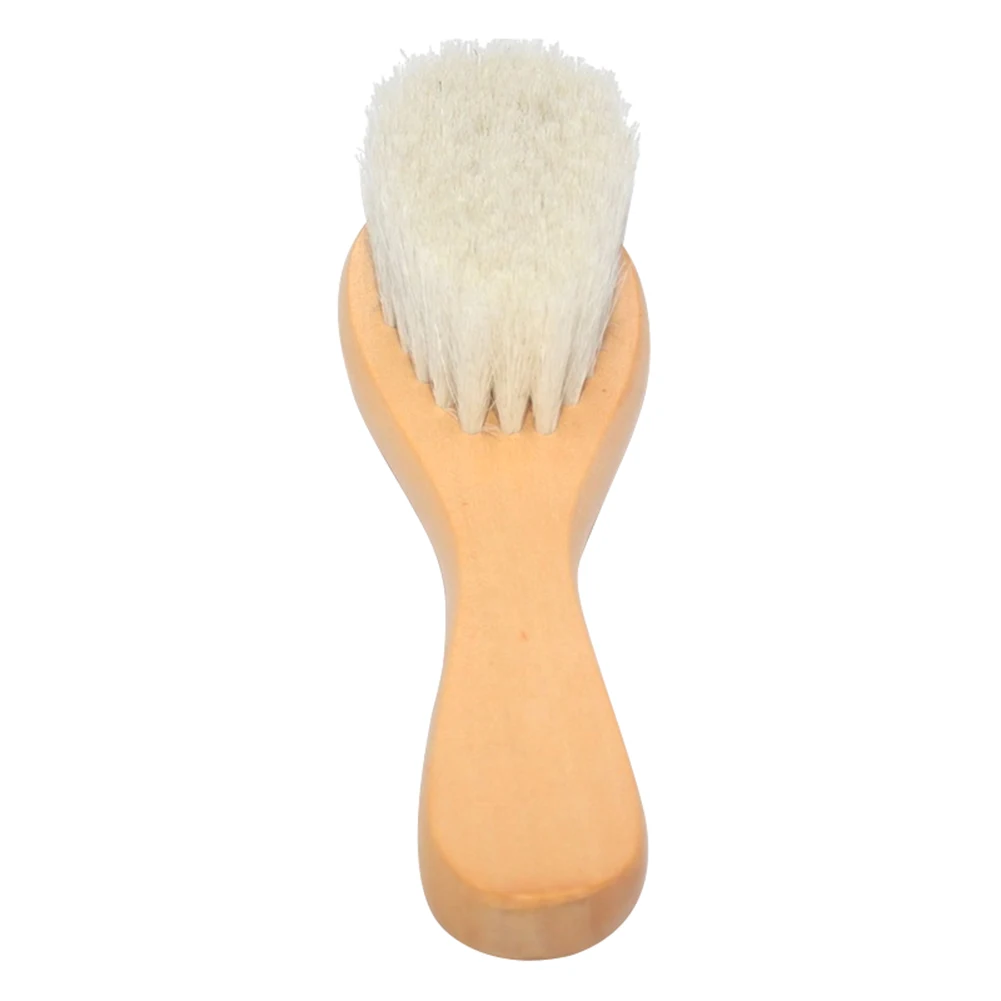 Soft Goat Bristles Shower Brush Wooden Handle Super Soft Scrubber Bath Brush Baby Hair Skin Body Massage Cleaning Tool