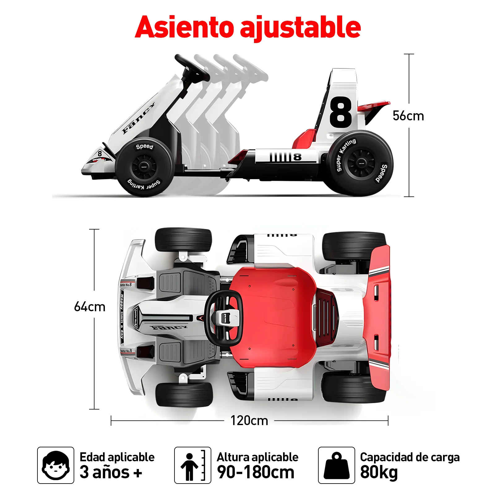 HONEYWHALE Go electric Kart for children with adjustable seat, remote Control mode, maximum speed 7 km/h, child electric car mounted with Led light