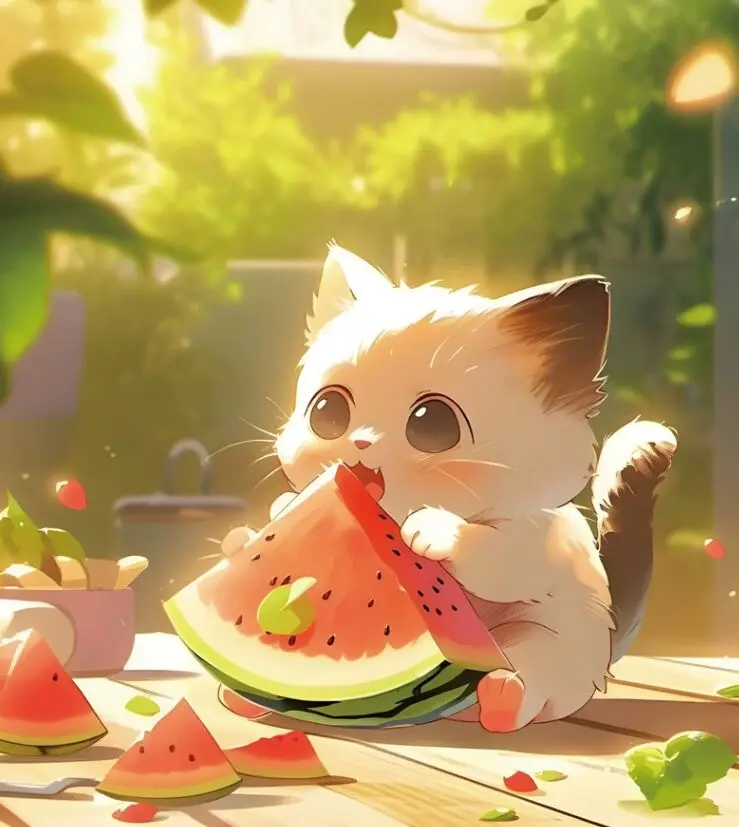 Summer cute melon little cat The wooden puzzle 1000 pieces ersion jigsaw puzzle white card adult children's educational toys