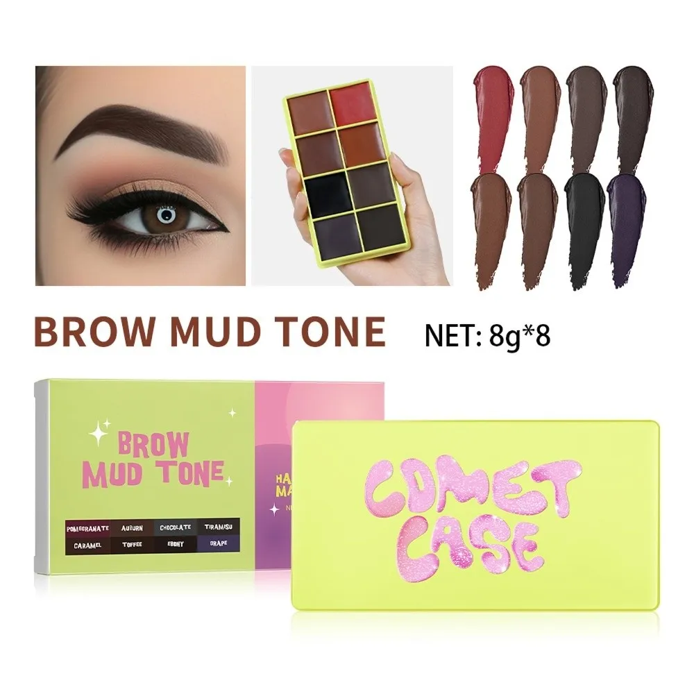 8 Colors Eyebrow Cream Blush Highlighter Palette Long Lasting Waterproof Matte Shimmer Palette Shadow Tones Smooth Texture