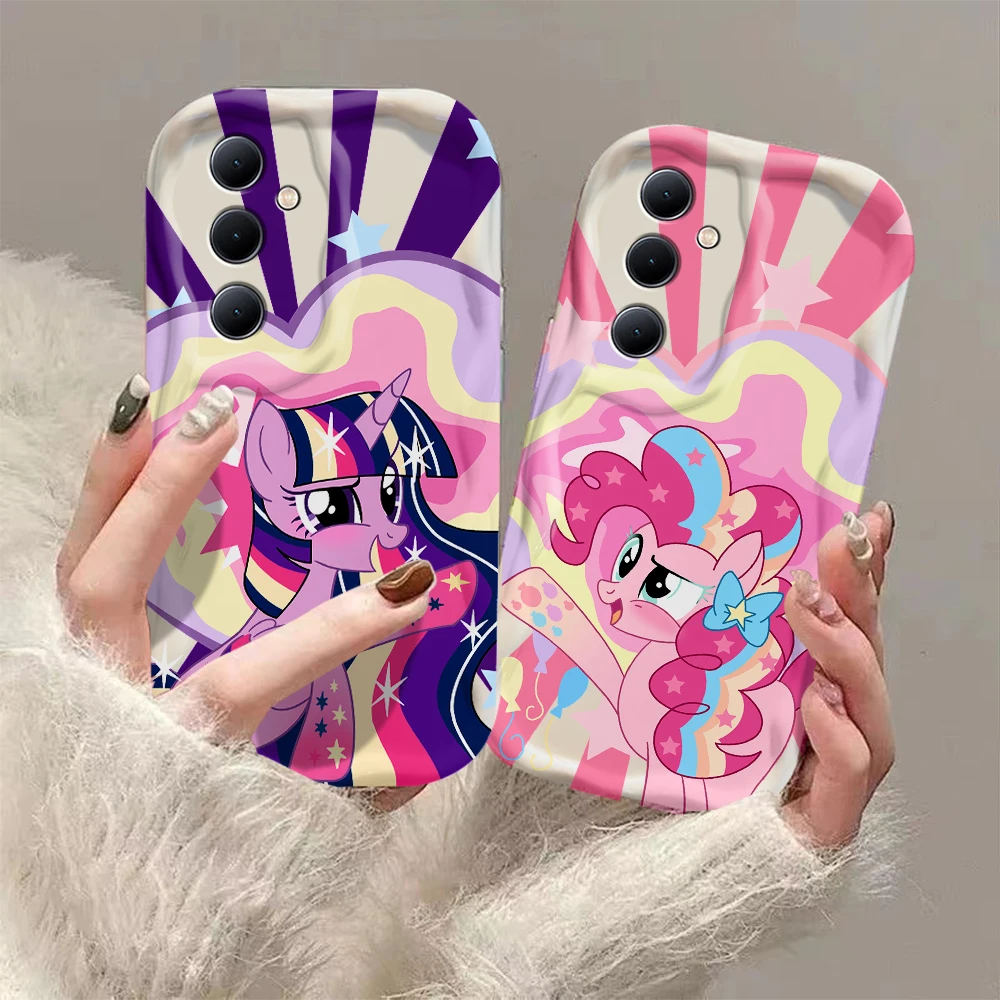 Pony Hot-funda de teléfono con ondas 3D para Samsung Galaxy S24, S23, S21, S20 FE Plus Ultra, 4G, 5G, funda trasera de silicona suave