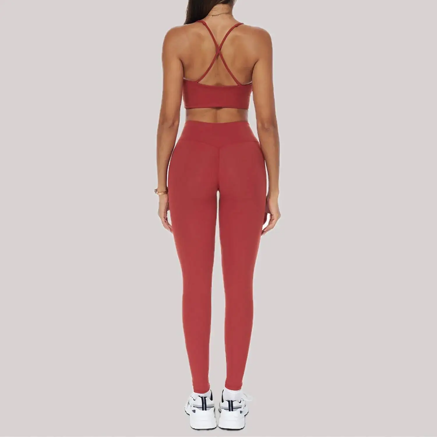 

PCS Yoga Sport Workout Set Sportswear Gym Clothing Fiess Zipper Long Sleeve High Waist Leggings Sports Suit Women