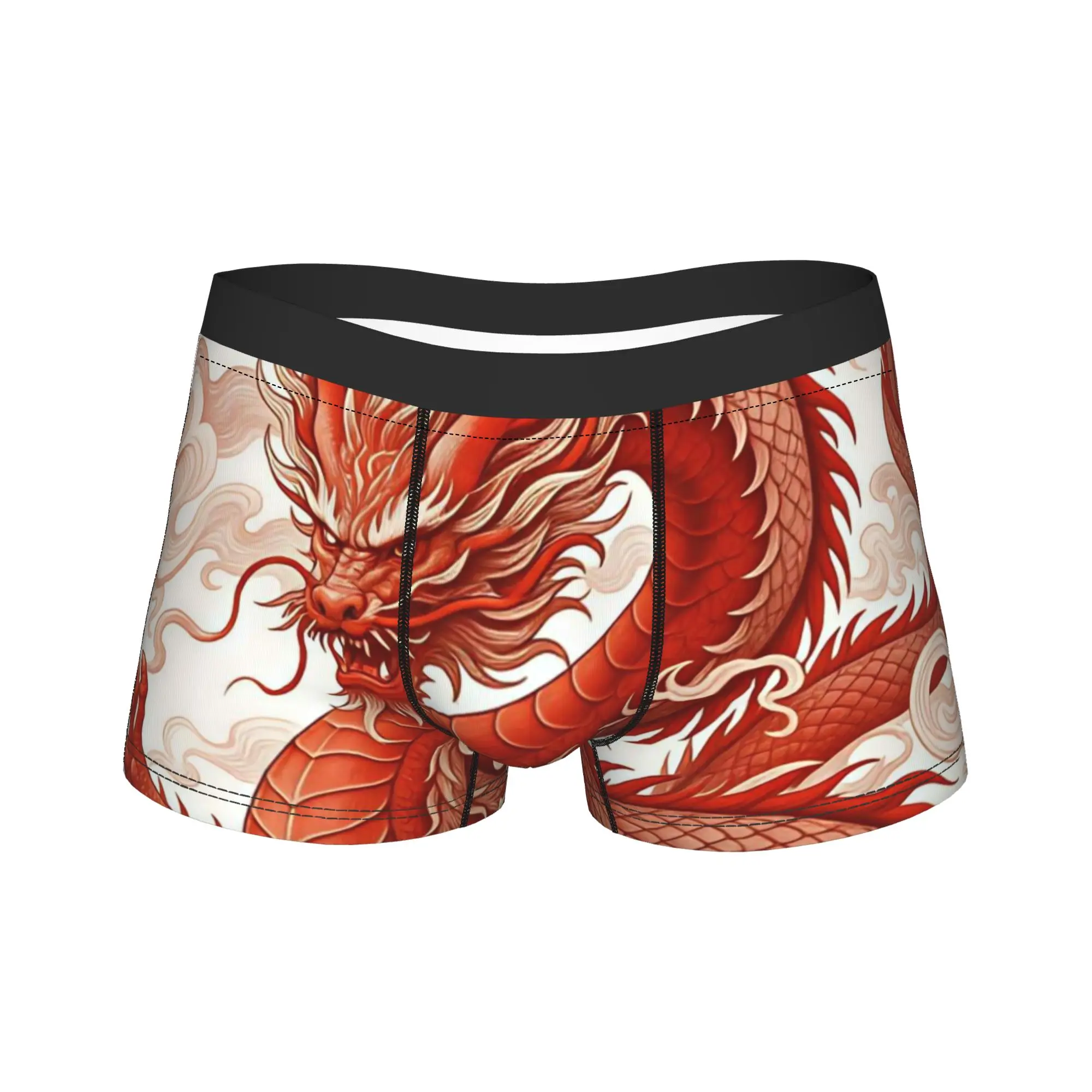 

Dragon Pattern Shorts Briefs Underwear Trenky Men Comfortable Trunk Custom Large Size Panties