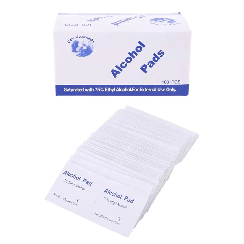 100 Pcs Alcohol Wipe Clean Pad Medical Swab Sachet Antibacterial Tool Cleanser