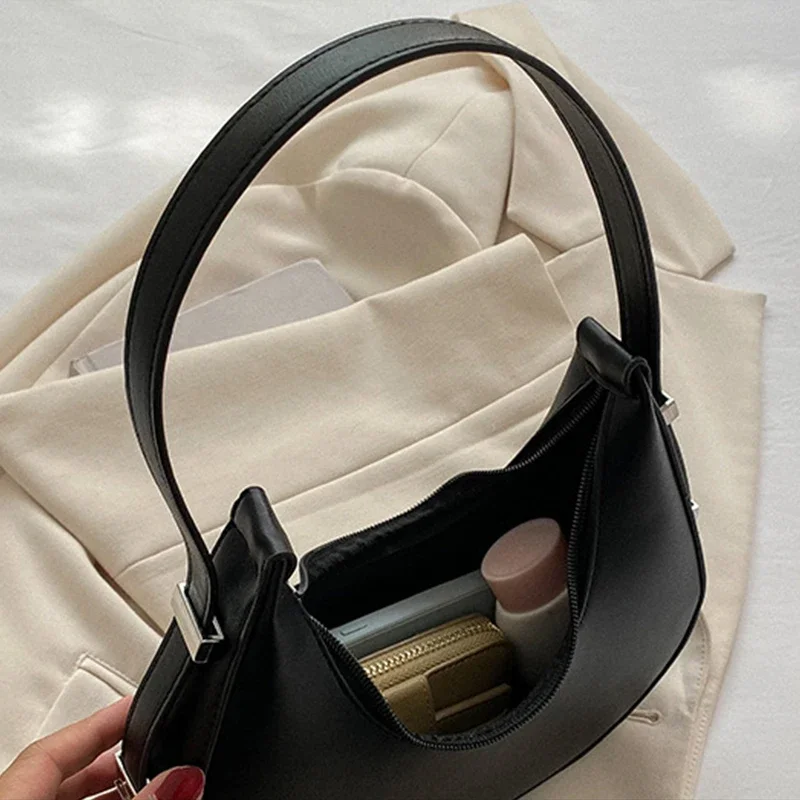 Sac à bandoulière hobo en cuir PU pour femme, petit sac à main d'embrayage, sac sous les bras, fourre-tout de voyage, design de luxe, mode, hectare, 600