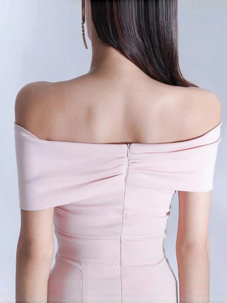 Nova moda verão vestido de noite curto para mulheres elegante chique sexy fora do ombro envoltório hip mini festa de formatura aniversário mujer vestidos
