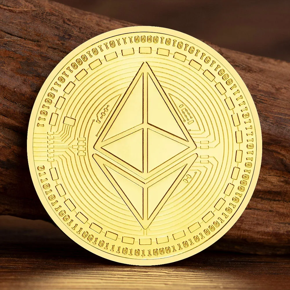 ETH Patterned Ethereum Bitcoin Souvenir Coin Embossed Stereo Bitcoin Digital Currency Physical Commemorative Coin