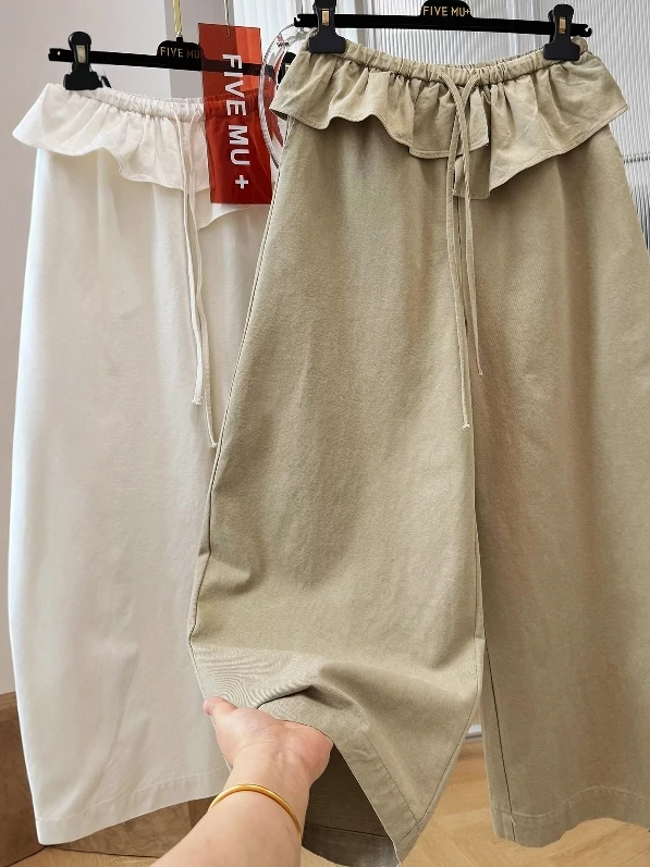 

High Waist Wide Leg Pants Women's Fashion Spring High Neck Sleeveless Asymmetrical Hemline Casual Comfortable Breathable Cotton