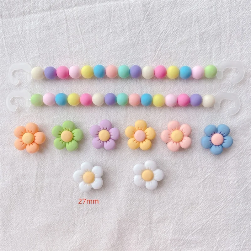 Hot Sale 1 Set Colorful Big Flowers PVC Hole Shoe Charm Accessories Diy Shoe Buckle Decor Fit Pins Charms Kid Party Gift 2024