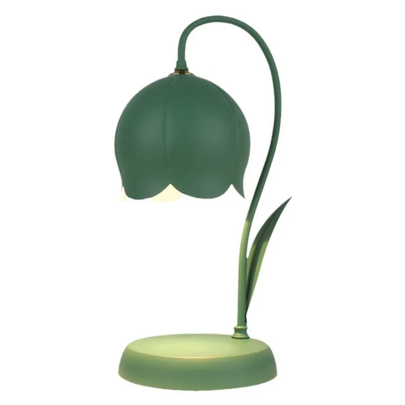 Bedroom cream desk lamp with aromatherapy lily scented molten wax fireless candle bedside and bedroom scented lamp