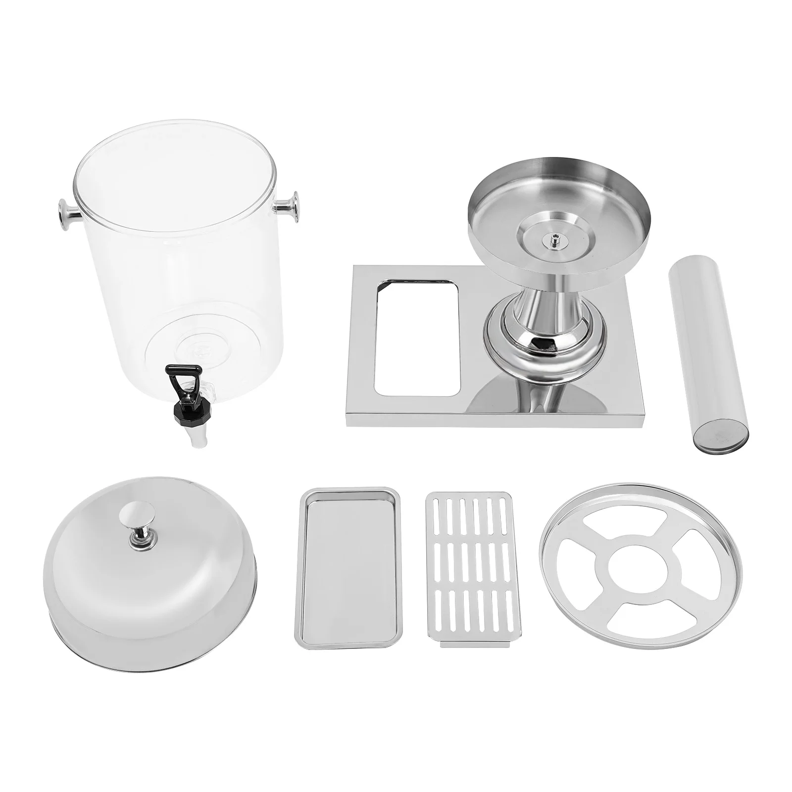 موزع مشروبات سعة 2.11 جالون مع قلب ثلج، وموزعات مشروبات، وموزع مشروبات مع حامل وصينية تنقيط لعصير الليمون والحليب والبيرة #6