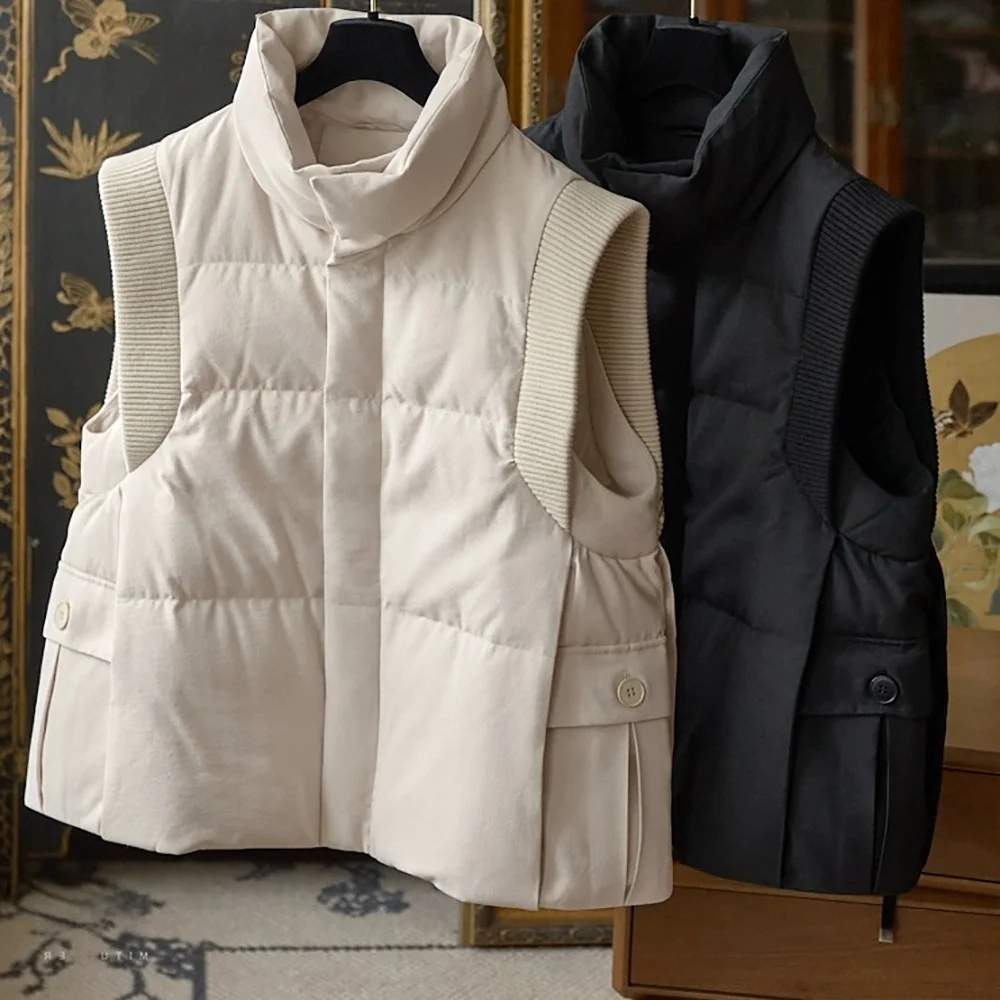 سترة نسائية محبوكة دافئة من Sve down Jaet ملابس خارجية النسخة الكورية من القماش المرقعة أخرى Sve pe عادية... #1