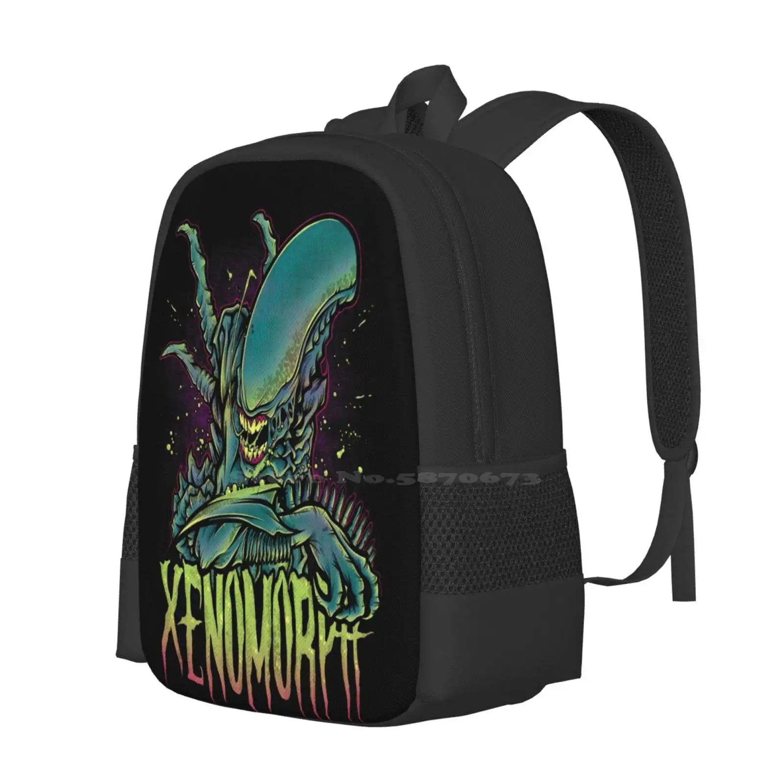 Beware The Xenomorph Hot Sale Schoolbag Backpack Fashion Bags Xenomorph Aliens Prometheus Facehugger Alienday Hrgiger Horror