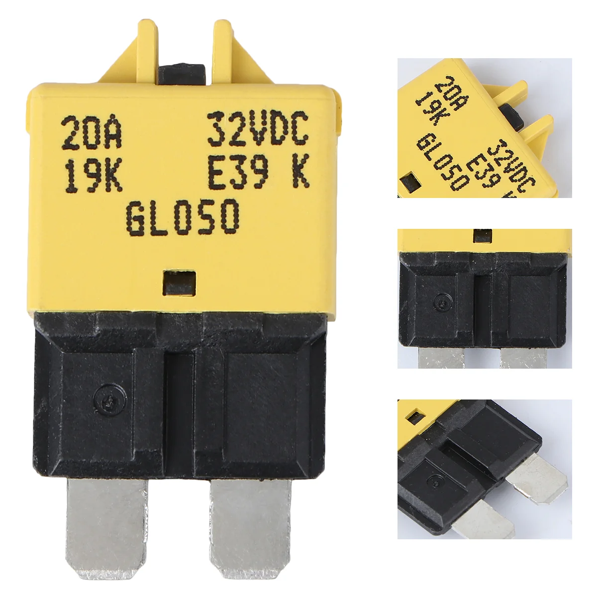 20A 28V DC Circuit Breaker Trip Standard Fuse Manual Reset (Yellow) resettable fuse mini breaker fuse